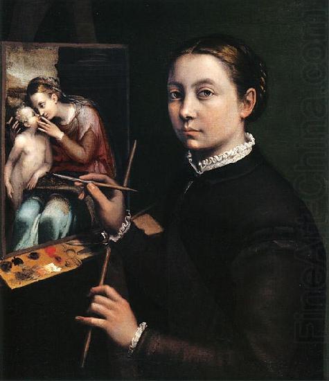 Self-portrait at the easel., Sofonisba Anguissola